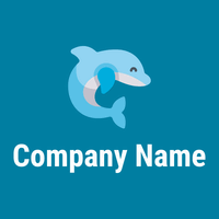 Sky Blue Dolphin on a Cerulean background - Animales & Animales de compañía