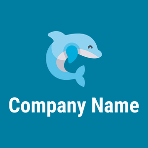 Sky Blue Dolphin on a Cerulean background - Animais e Pets