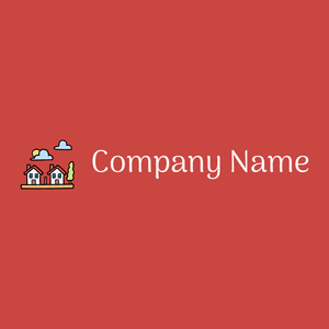 Neighborhood logo on a Dark Coral background - Abstrait