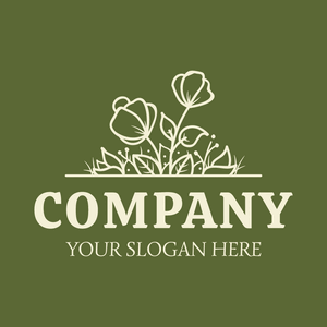 Logo of flowers growing on khaki - Mariage