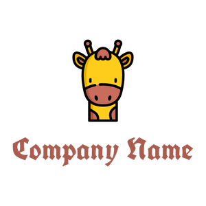 Brown Giraffe on a White background - Tiere & Haustiere