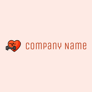 Dumbbell logo on a Misty Rose background - Deportes