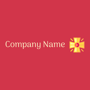 Cross logo on a Brick Red background - Religieus