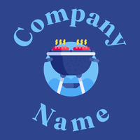 Grill logo on a Fun Blue background - Alimentos & Bebidas