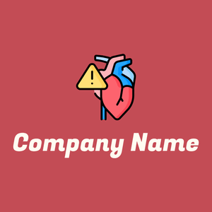 Heart disease logo on a red background - Médicale & Pharmaceutique