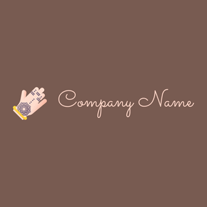 Henna logo on a Roman Coffee background - Religieus