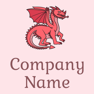 Dragon logo on a Misty Rose background - Dieren/huisdieren