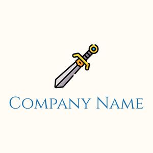 Golden Sword on a Floral White background - Abstrakt
