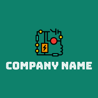 Electrical circuit logo on a Deep Sea background - Tecnología