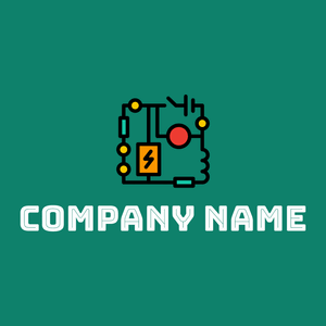 Electrical circuit logo on a Deep Sea background - Tecnología