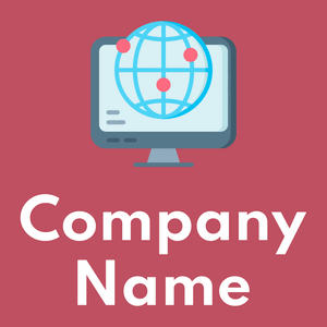 World grid logo on a Fuzzy Wuzzy Brown background - Computadora