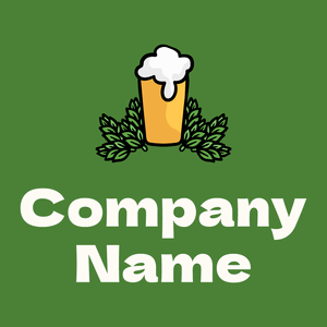 Beer logo on a Green Leaf background - Comida & Bebida