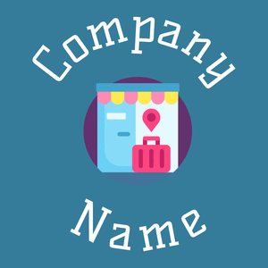 Travel agency logo on a Lochmara background - Negócios & Consultoria