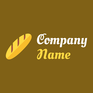 Baguette logo on a Raw Umber background - Essen & Trinken