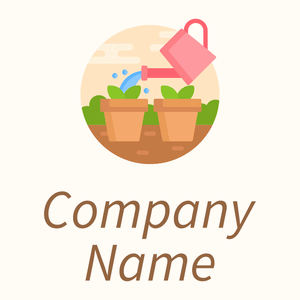 Watering plants logo on a Floral White background - Fiori