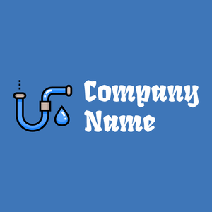 Plumbering logo on a Curious Blue background - Negócios & Consultoria