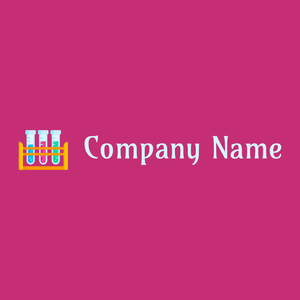 Test tubes logo on a Medium Red Violet background - Indústrias