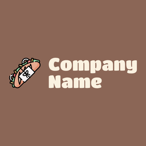 Banh mi logo on a Leather background - Abstrait
