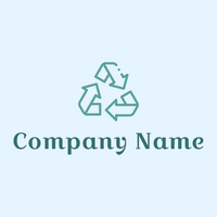 Recycling logo on a Alice Blue background - Environmental & Green