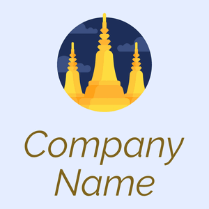 Wat phra kaew logo on a Alice Blue background - Abstrato
