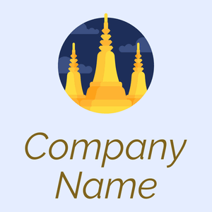 Wat phra kaew logo on a Alice Blue background - Abstrait