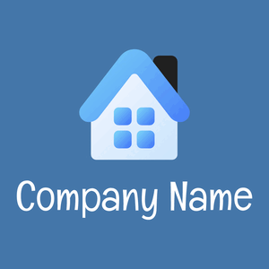 House logo on a Steel Blue background - Vastgoed & Hypotheek
