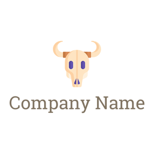 Bull skull logo on a White background - Abstract