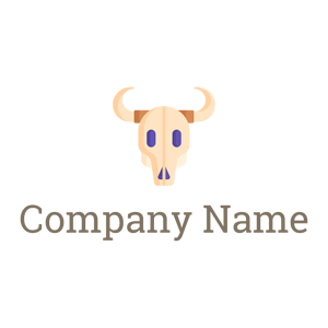 Bull skull logo on a White background - Abstracto