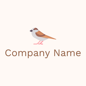 Standing Sparrow logo on a Seashell background - Tiere & Haustiere