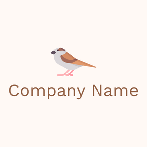 Standing Sparrow logo on a Seashell background - Animali & Cuccioli