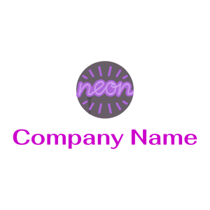 Neon Writing logo on a White background - Abstracto