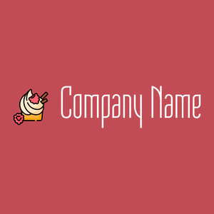 Frozen yogurt logo on a Fuzzy Wuzzy Brown background - Essen & Trinken