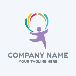 minimalist running children with rainbow logo - Enfant & Garderie
