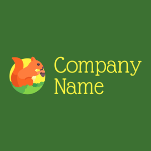Squirrel logo on a Japanese Laurel background - Tiere & Haustiere