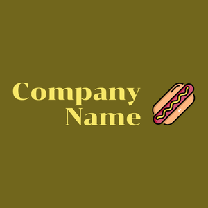 Hot dog logo on a Yukon Gold background - Comida & Bebida