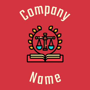 Justice logo on a Brick Red background - Business & Consulting
