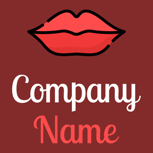 Lips logo on a Flame Red background - Moda & Beleza