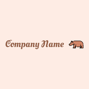Hippopotamus logo on a Seashell background - Animaux & Animaux de compagnie