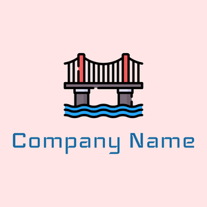 Bridge logo on a Rose background - Abstrait