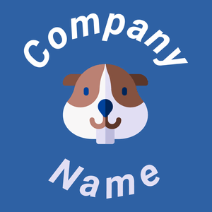 Guinea pig logo on a Lochmara background - Animales & Animales de compañía