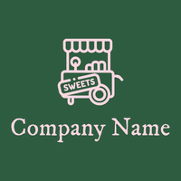 candy shop logo on a green background - Abstrakt