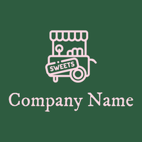 candy shop logo on a green background - Abstrait