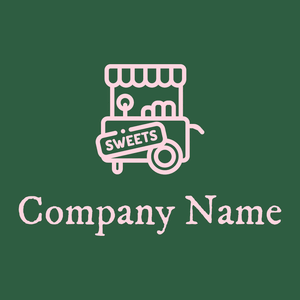 candy shop logo on a green background - Abstrait
