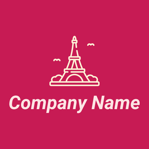 Eiffel tower logo on a Cardinal background - Architektur