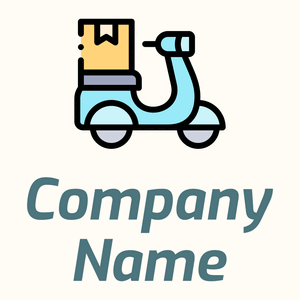 Delivery bike logo on a Floral White background - Automotive & Vehicle