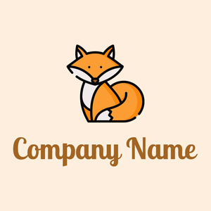 Fox on a Papaya Whip background - Animali & Cuccioli
