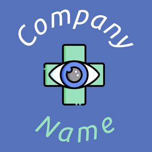 Eye clinic logo on a Havelock Blue background - Médicale & Pharmaceutique