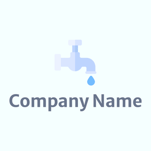 Water faucet logo on a Azure background - Entreprise & Consultant