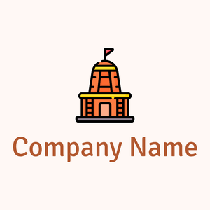 Orange Temple logo on a Seashell background - Abstrato