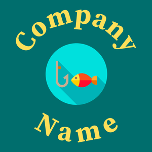 Fishing logo on a Pine Green background - Jeux & Loisirs